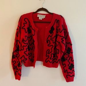 Adrienne Vittadini Red Cardigan
